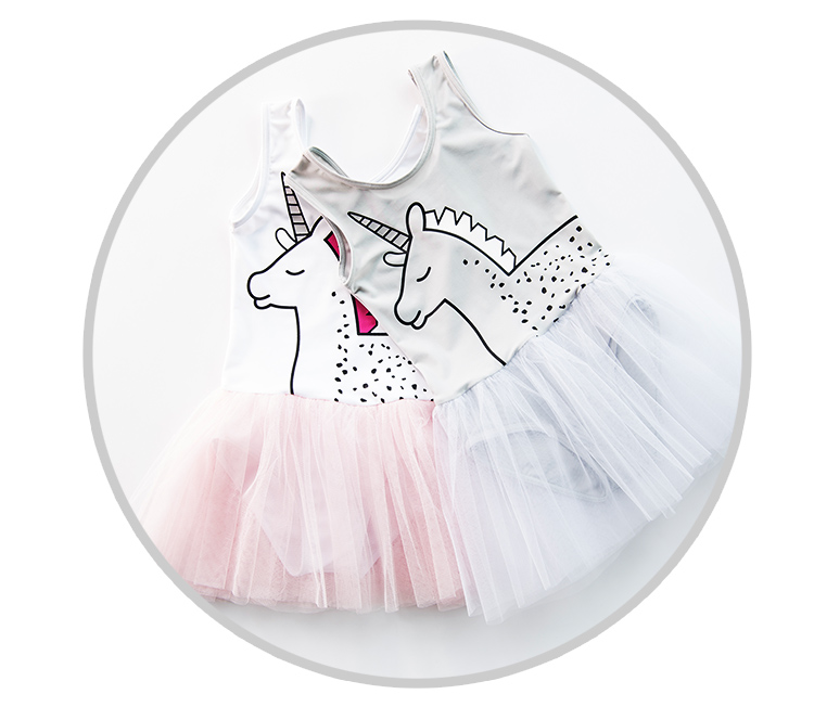Đồ bơi cho trẻ em Cô gái Váy công chúa Cô gái Hàn Quốc Unicorn Baby Summer Nets Nhanh khô bé Đồ bơi dễ thương quần áo trẻ em xuất khẩu