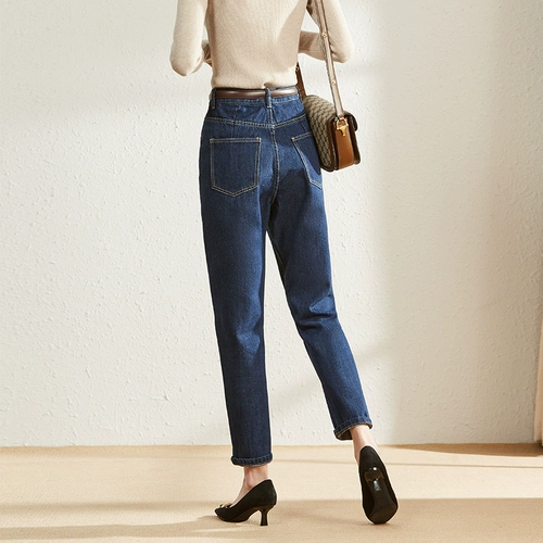 Летние джинсы, эластичные штаны, коллекция 2021, свободный крой, высокая талия, большой размер, по фигуре