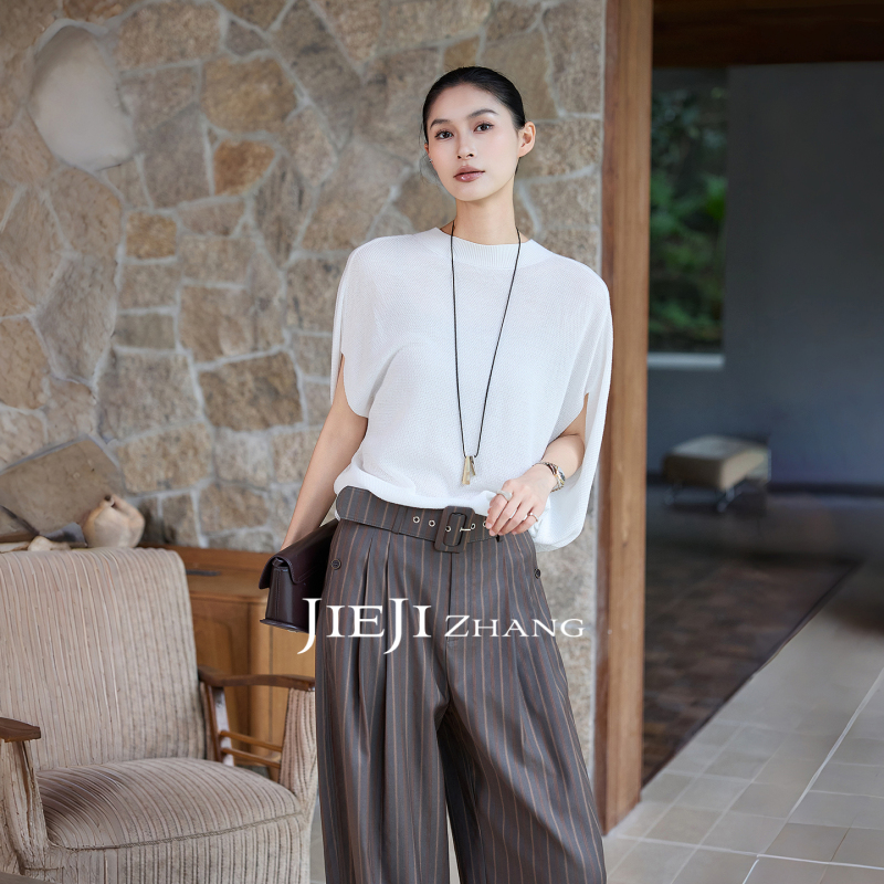 Zhang Qi Jieji [Cape-Style Short-Sleeved Top] Lyocell Batwing Shirt for Women, Summer Loose Short-Sleeved Thin T-Shirt