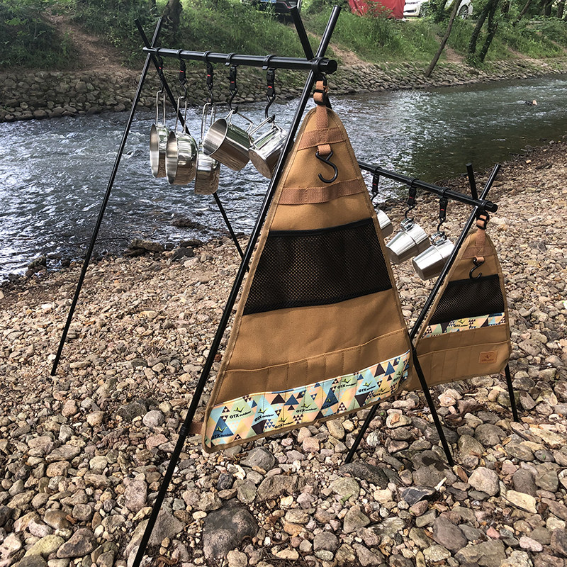 Outdoor camping aluminum alloy rack camping triangle bracket drying rack tripod hanger picnic light rack light pole