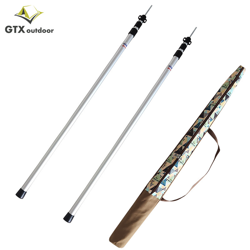 Outdoor thickened aluminium alloy ultralight sky curtain rod accessories telescopic adjustable camper tent bracket telescopic rod holder