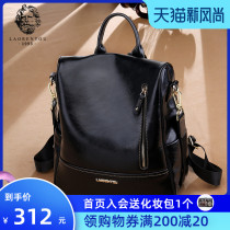 Old mans head double shoulder bag female 2021 new leather cowhide shoulder dual-use backpack soft leather bag anti-theft womens bag