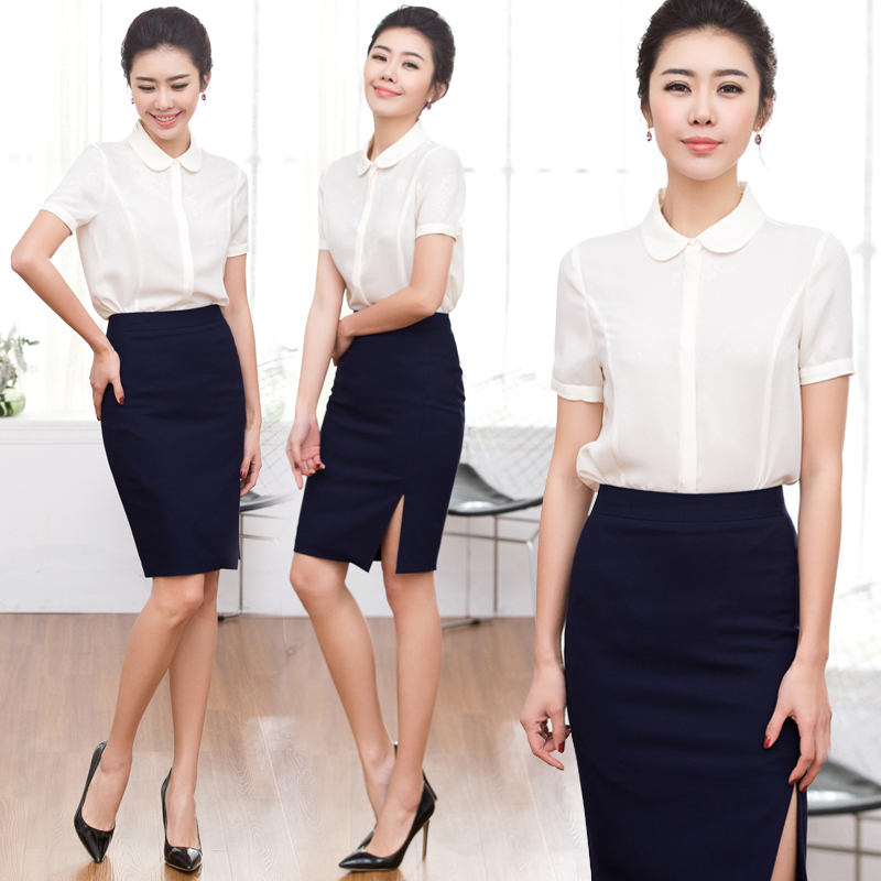 Career Suit Women's Summer Fashion Front Desk Workwear Interview Beautician's dress shirt Career dress Dress Jacket Dress