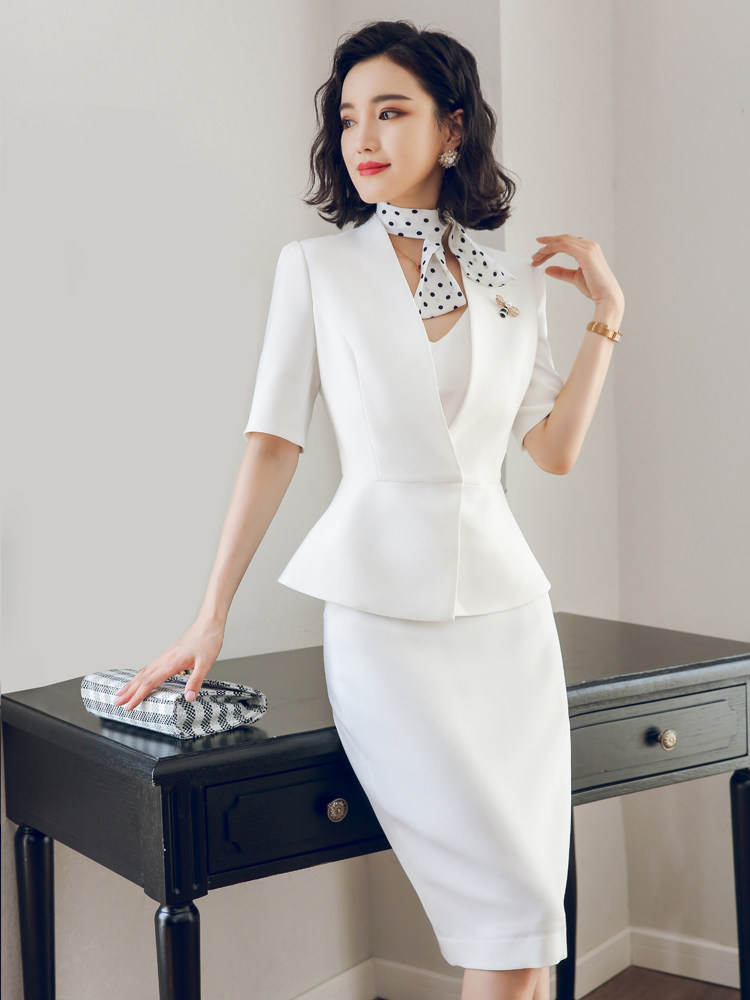 Aishangchen work clothes work clothes women's suit summer new fashion OL skirt white short-sleeved college student suit