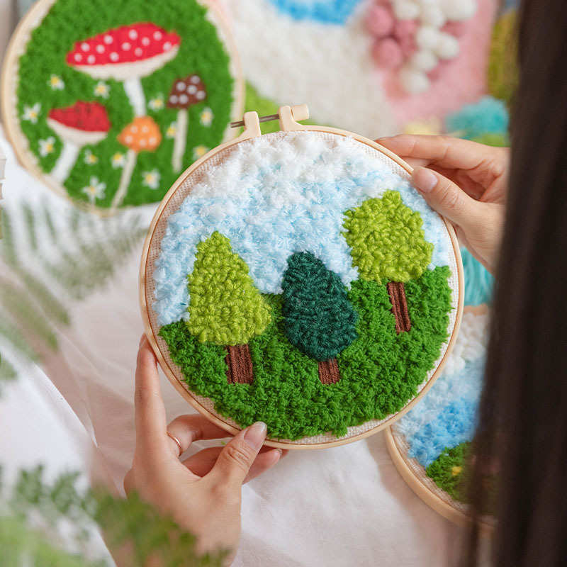Fiber Art DIY Moss Coaster Material Kit for Beginners LAOSHU Gift Landscape Painting Decorative Ornaments Team Building