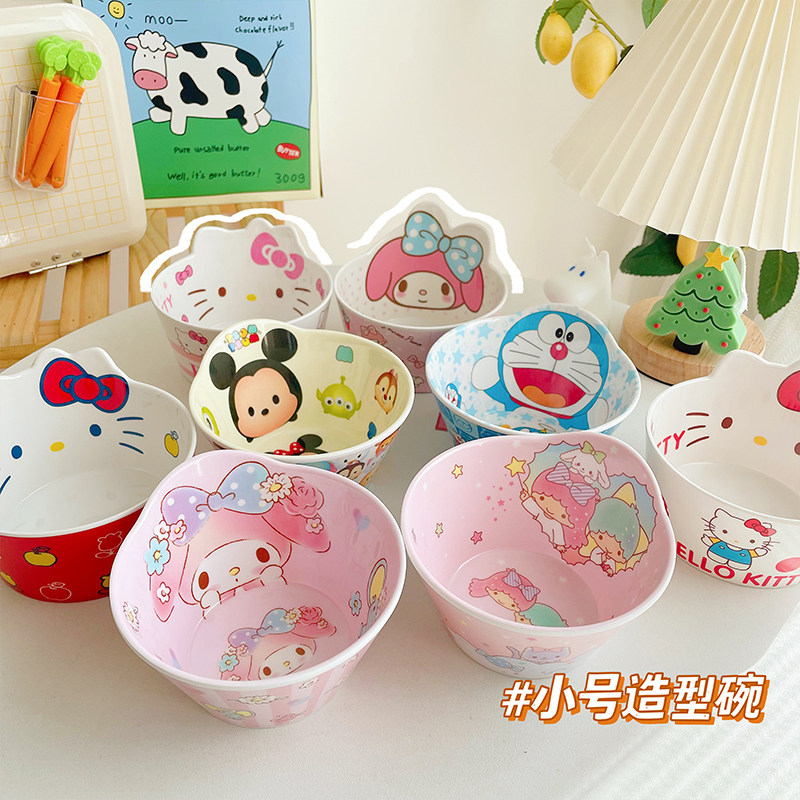 Mini 400ml melamine cartoon pig shape bowl anti-fall children's tableware melamine creative baby eating bowl