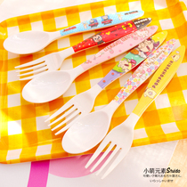 Cartoon kitty pudding dog melamine resin spoon A5 environmental tableware does not fade creative cute fruit fork