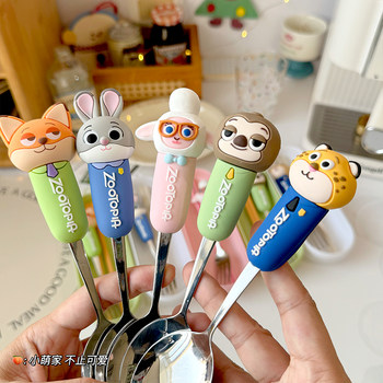 Zootopia Genuine Judy Nick 304 Stainless Steel Fork Spoon Portable Cutlery Set for Adults and Children