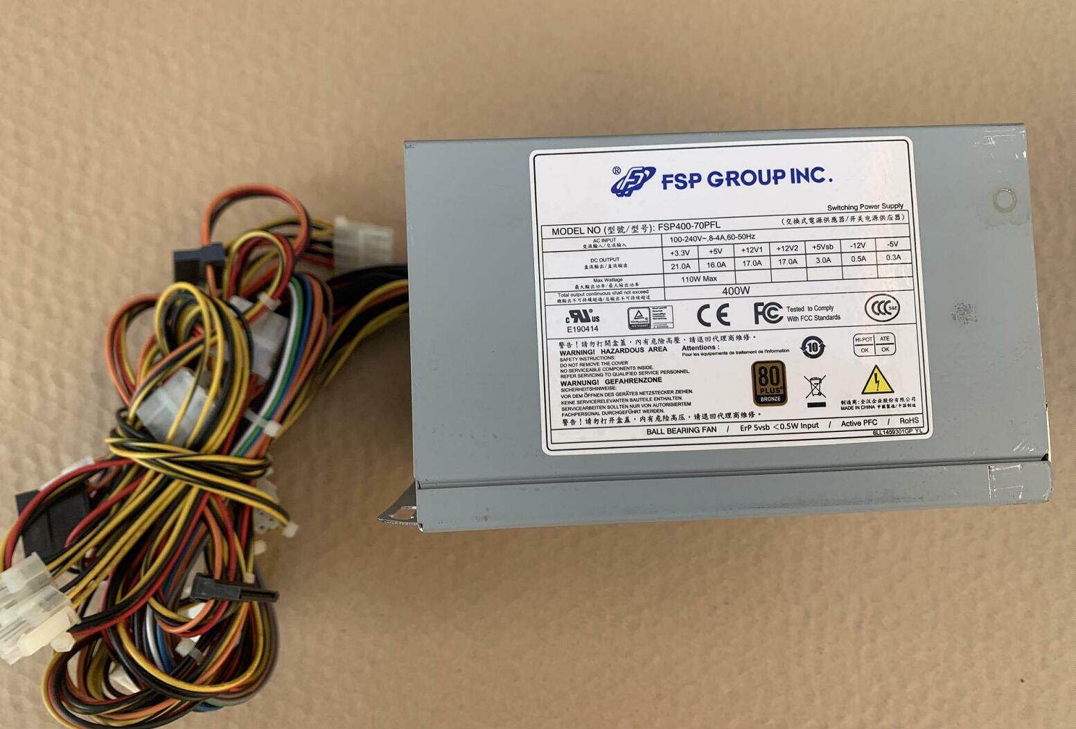 Dismantling machine Industrial ATX power supply FSP400-70PFL Research Xianghua IPC industrial computer standard with full voltage 400W