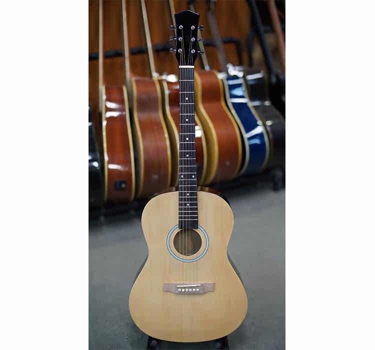 Rock shop brand new folk guitar 36 inch children's guitar travel style log color beginners practice piano