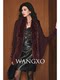 Wangxo｜Fine Shimmering Wool Spliced with Heavy Raccoon Fur Strips｜Horizontal Ribbed Batwing Sleeve Lazy Knit Cardigan