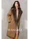 Wangxo｜Heavyweight Full-Length Rabbit Fur & Crisp Cotton Material｜Reversible Large Lapel Long Fur Coat