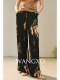 Wangxo｜Gorgeous Jacquard with Embossed Texture and Gradient Effect｜Unique and Cool High-Waisted Wide-Leg Pants for Commuting