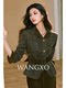 Wangxo｜Luxurious Herringbone Wool with Shiny Silk and Chenille | Belted Slim-Fit Vintage Short Coat