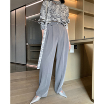 WANGXO legs long high waist wide leg pants casual pants womens hanging loose thin straight pants autumn