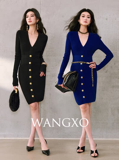 Wangxo[01/20 20:00Pm New Arrival 5% off]Elegant and Stylish Metal Buckle Ice Linen Knit Dress