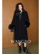 Wangxo｜Luxurious All-Wool Stand-Up Collar｜Fox Fur Cuffs｜Bathrobe-Style Belted Long Double-Sided Wool Coat