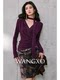 Wangxo[01/20 20:00Pm New Arrival 5% off]Waist-Cinching Textured Acetate Knit Long-Sleeve Top with Ribbons