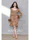 Wangxo｜Micro-Shiny Silk Stereo Jacquard Bubble Wrinkle Composite Process｜Simple Knee-Length Straight Skirt