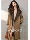 Wangxo｜Heavyweight Full-Length Rabbit Fur & Crisp Cotton Material｜Reversible Large Lapel Long Fur Coat