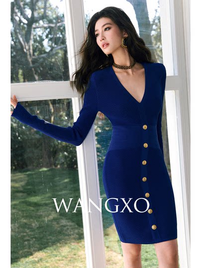 Wangxo[01/20 20:00Pm New Arrival 5% off]Elegant and Stylish Metal Buckle Ice Linen Knit Dress
