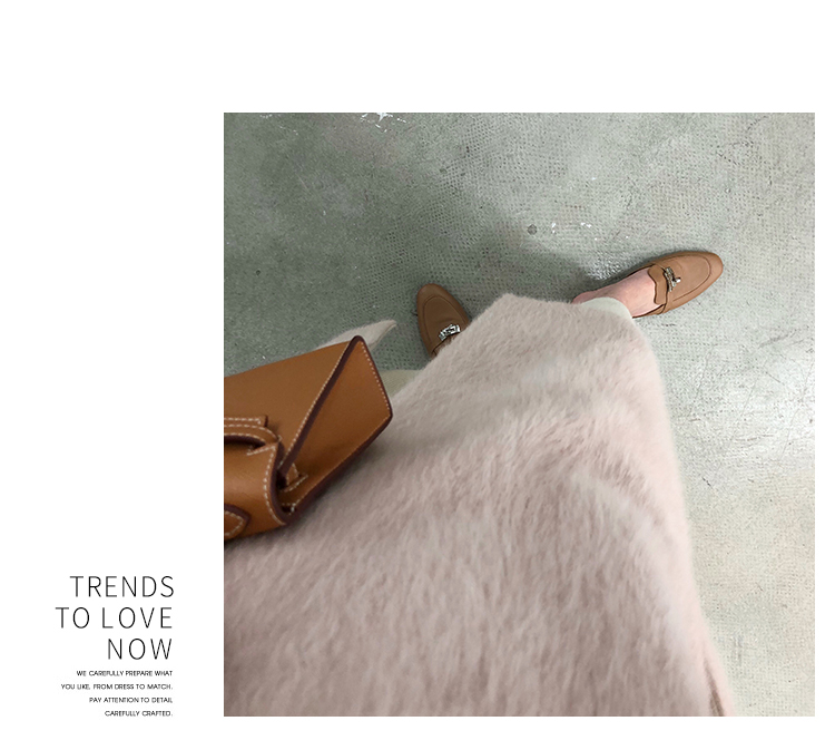 WANGXO áo khoác nhung màu hồng nữ dài phần dày 2018 mới rộng eo 开 áo khoác len mùa đông áo dạ tweed dáng dài