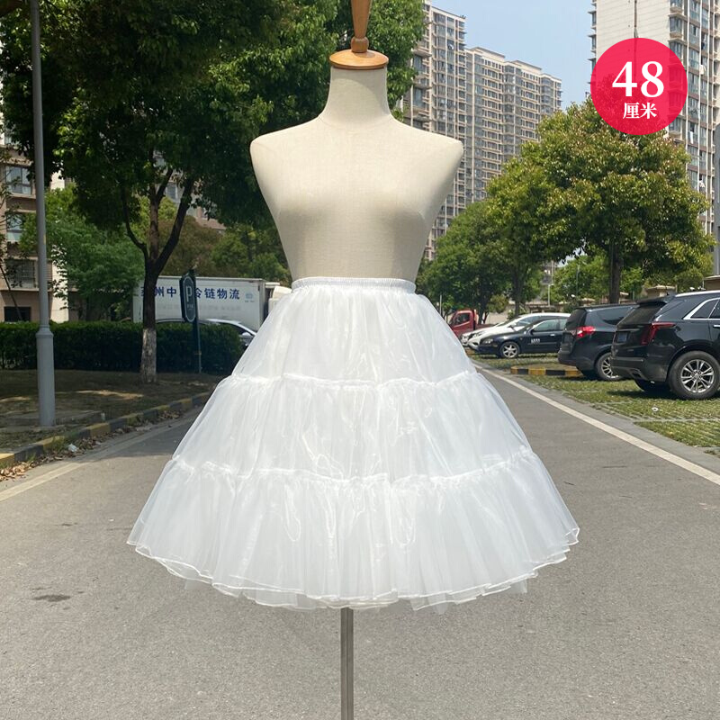 Skirt lolita Lolita four-layer violence daily boneless soft yarn organza 48cm skirt flower field happy event