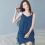 Top chính thức cửa hàng đồ ngủ phụ nữ đồ ngủ mùa hè phụ nữ cotton ngắn tay phần mỏng cotton váy ngủ sling váy ngủ cao cấp