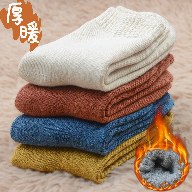 Winter socks thickened medium socks plug-in socks warm sleep socks and wool coil stockings of Korean Edition College