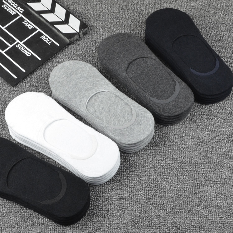 Men's boat socks pure cotton summer thin shallow stealth socks low helping ultra-skid socks for boys' cotton socks
