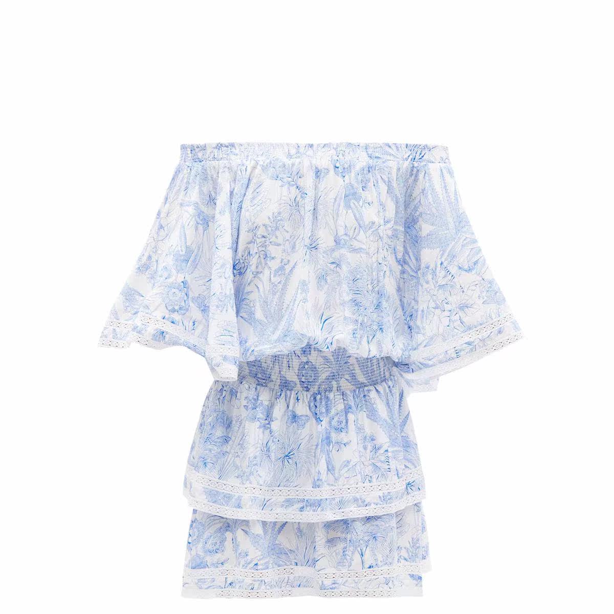 Melissa Odabash Micha Tropical Rainbow printed Shoulder Thin Yarn Dress 2022 Spring Summer extravaganza