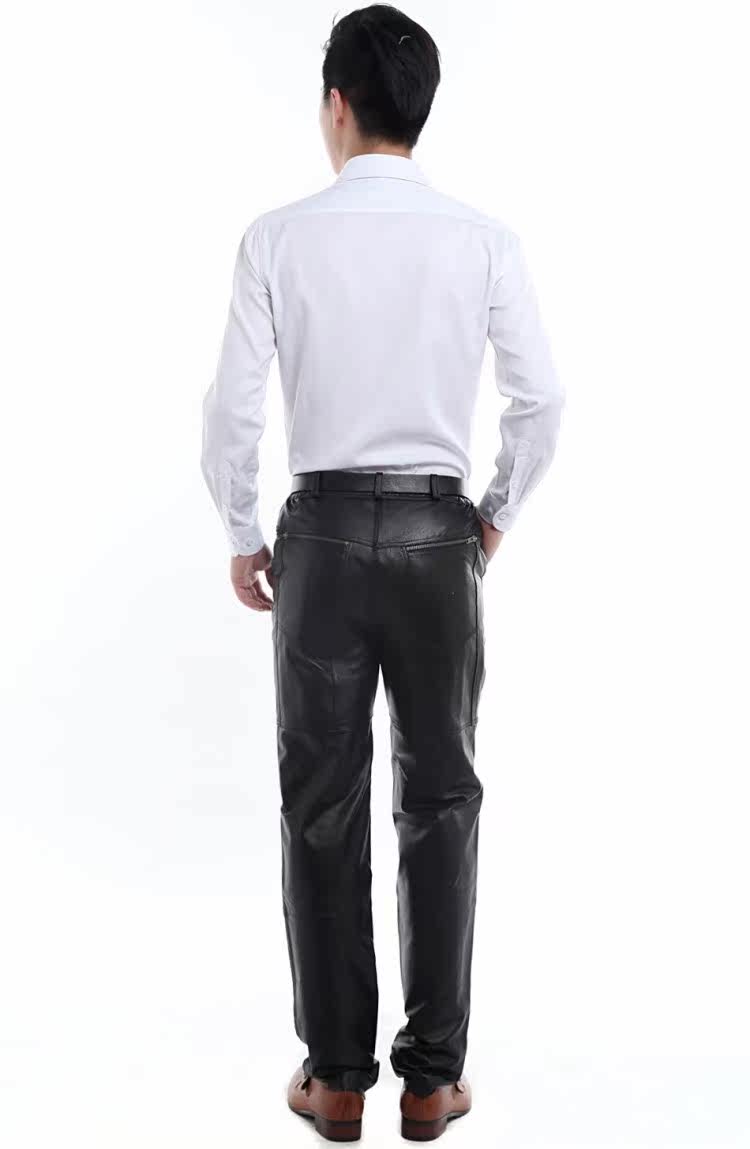 Pantalon cuir homme droit pour hiver - Ref 1492782 Image 14