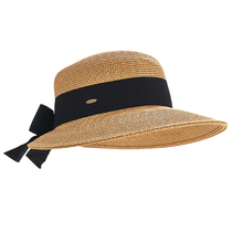 Spot USA Coolibar Straw Woven Ribbon Bow Sun Hat UV Protection UPF50 02377