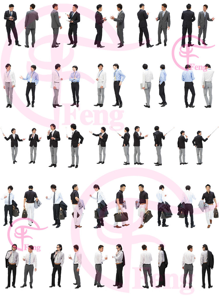 PS高清亚洲中国商务服务人物职场办公接待会议PNG免抠素材免扣