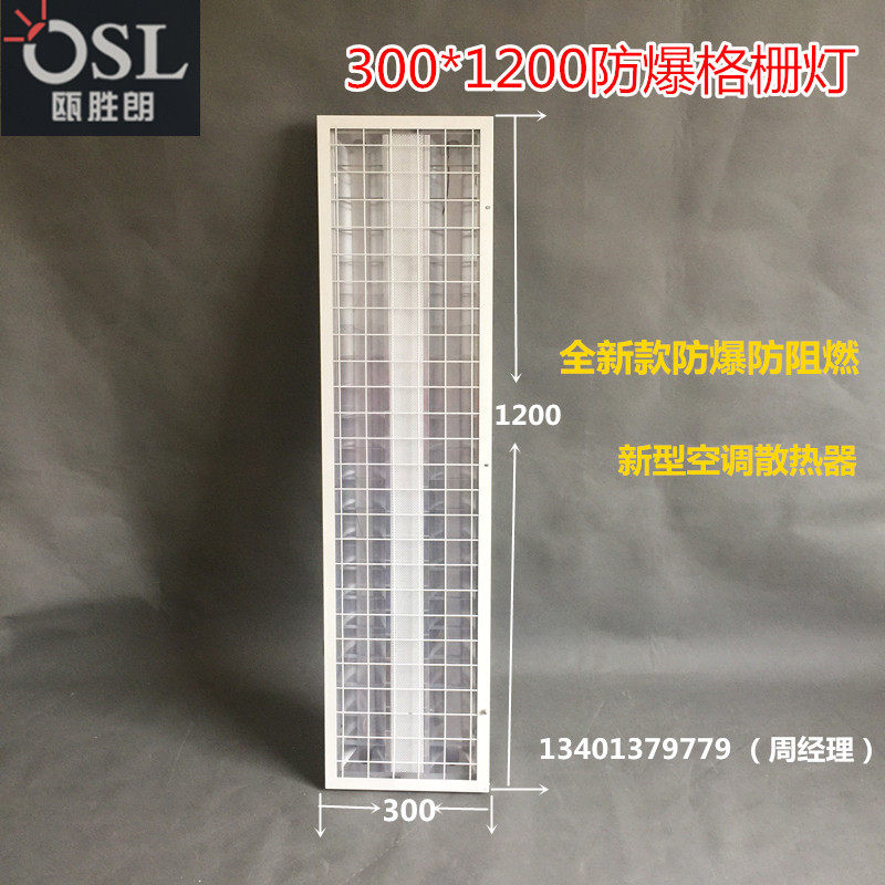 LED explosion-proof grille lamp 300*1200 shopping mall kitchen warehouse embedded explosion-proof lamp with net cover shed ceiling lamp