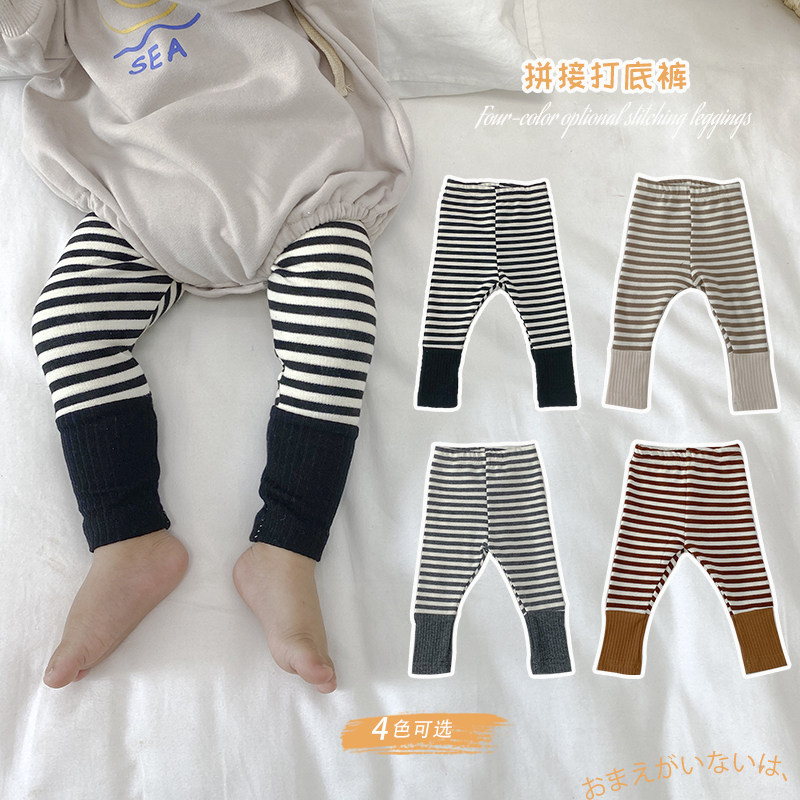ins2022 Spring Autumn Season for male and female baby inner lap pants Han version of baby neutral 100 lap streaks out for long pants