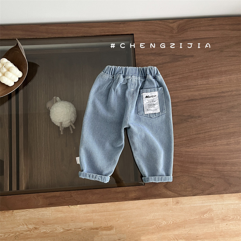 Детские осенние джинсы, комплект, штаны для мальчиков, простой и элегантный дизайн, оверсайз 其它（服饰） 