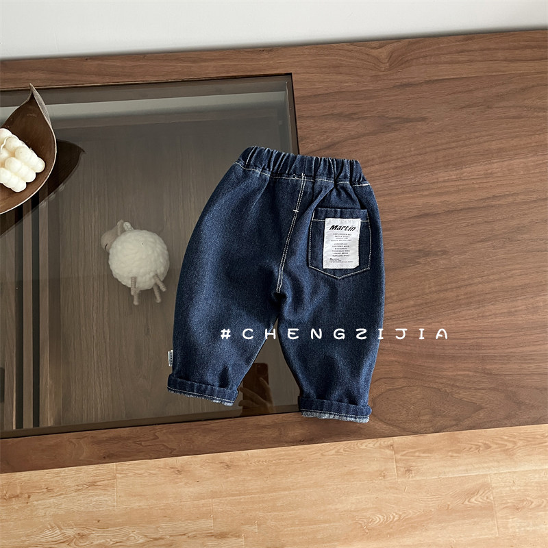 Детские осенние джинсы, комплект, штаны для мальчиков, простой и элегантный дизайн, оверсайз 其它（服饰） 