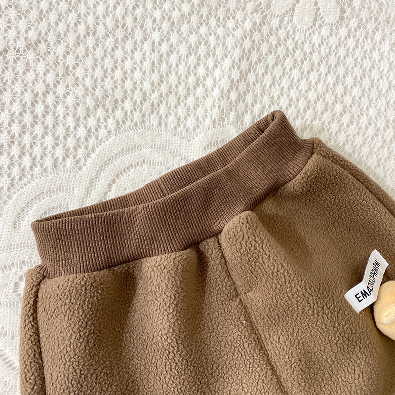 Детские утепленные зимние трехмерные штаны, мультяшная кукла подходит для мужчин и женщин, с медвежатами 29534 