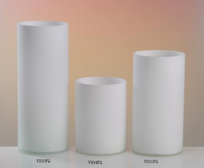 Frosted Straight Drum White Glass Vase Modern Minimalist Living-room Swing home Decorative Wedding Celebration Floral Gift Special Cabinet