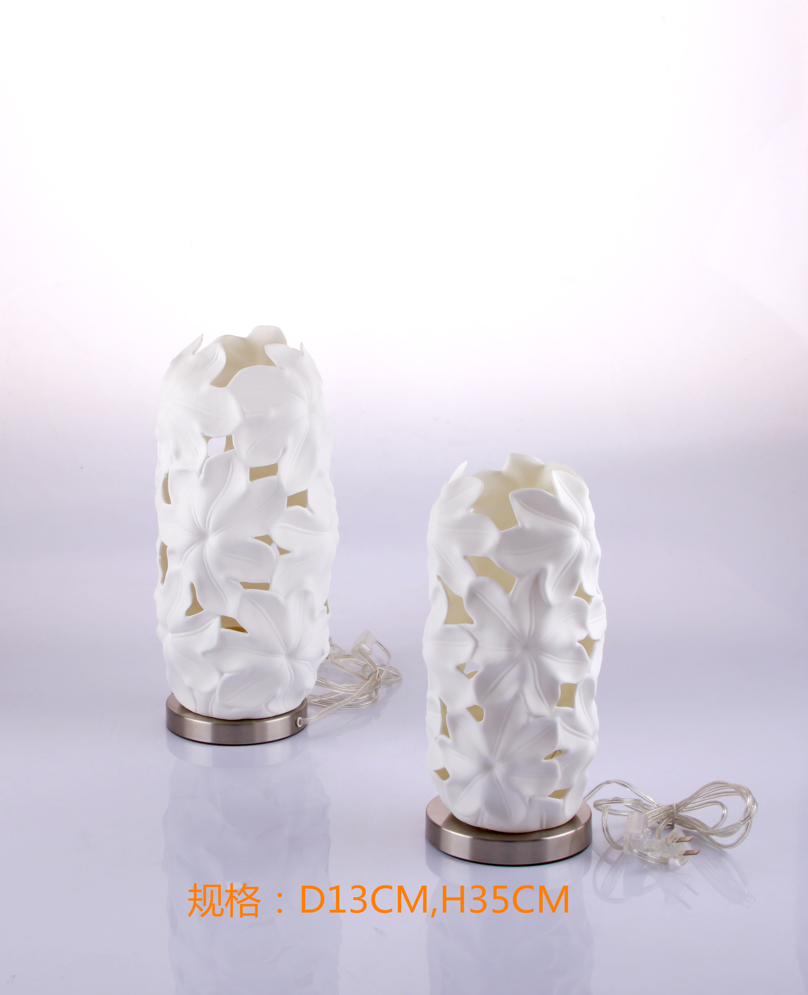 Tsell Ceramic Table Light Bedroom Bunk Bed Head Cabinet Decorated Vase Pendulum Lotus Flowers Chrysanthemum style Festive Style