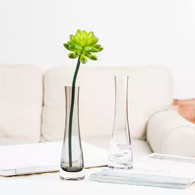 Glass vase A flower small vase living room home decoration bedroom bedside table ornaments desk hydroponic utensils
