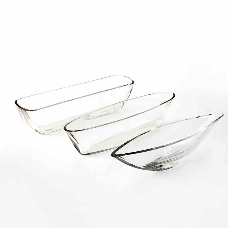 Transparent glass-flower-flower-flat florator boat-shaped utensil wine cabinet Dining Room Table Room Swing-like plate Room