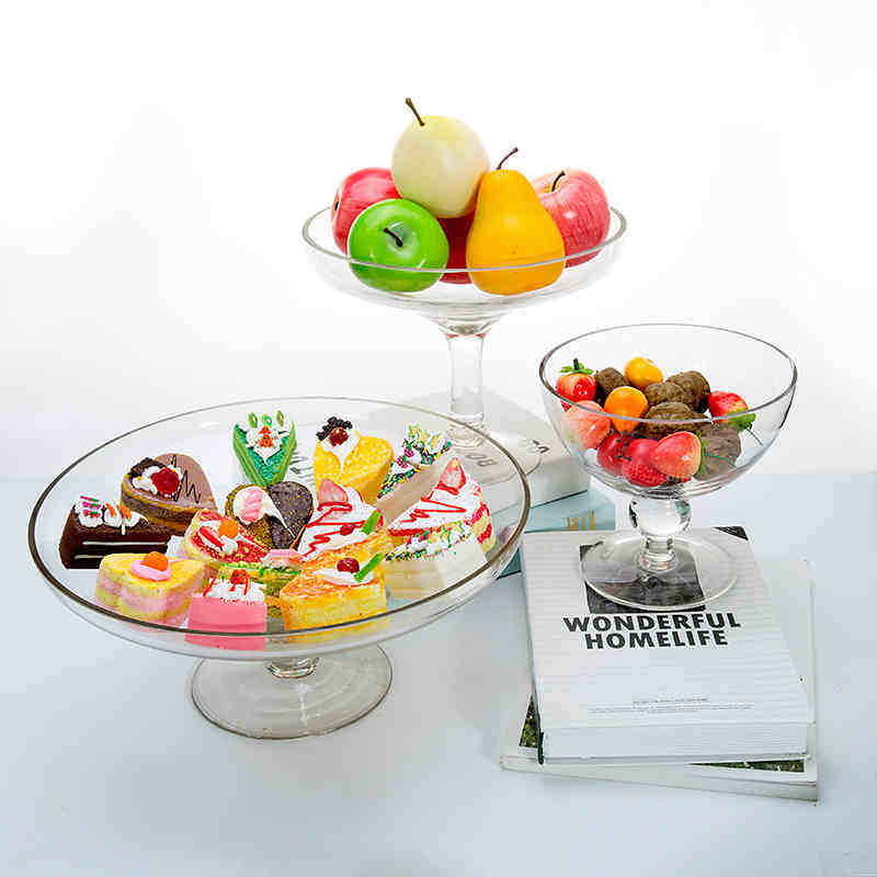 Transparent glass fruit disk decoration dish decoration bowl home home counter software living room furniture