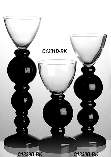 Eurostyle black glass candle holder vase creative decoration pendulum wedding hotel Plated Silver Living-room Assorted Classical-Taobao