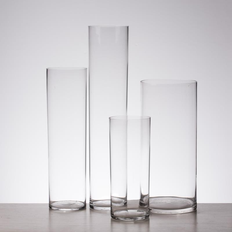 Wake flower large glass vase modern floor cylinder cylinder cultivated rich bamboo living room home desktop decoration