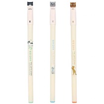 Love water pen cute cat 0 38mm full needle tube gel pen cap pull student small fresh black signature pen