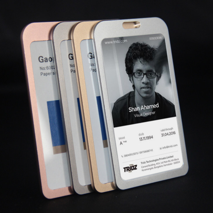 Dezhi high-grade ID CARD aluminum alloy fillet card cover metal work card badge work card 6002