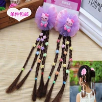 Детский парик, аксессуар для волос с бантиком, детская заколка для волос для принцессы, шпильки для волос