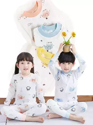 Little Blue Dragon Combed Cotton Antibacterial Fabric Children's Spring and Autumn Clothes Sanitary Pants Underwear Set Boys and Girls Pajama Pants